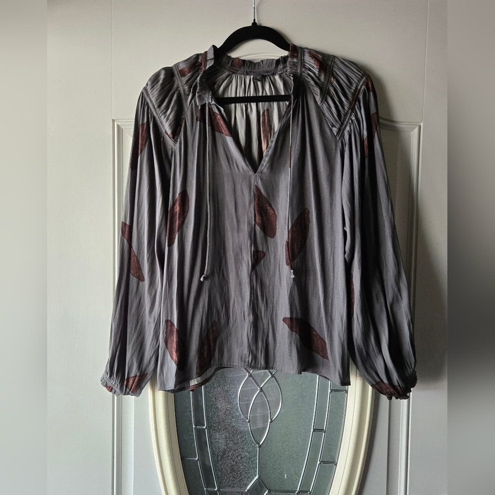 Grade & Gather Gray Boho Peasant Blouse – Size Medium